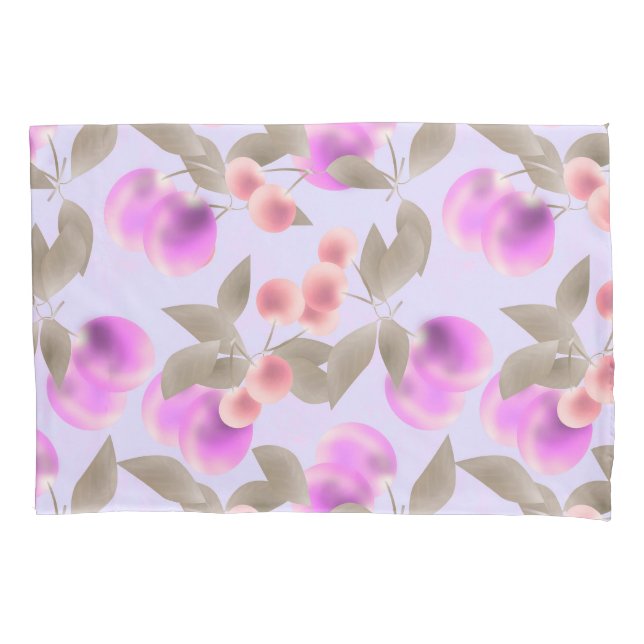 Seamless light plum fruits purple berries cherry p pillowcase (Front)