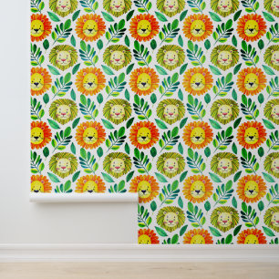 Seamless Lion Portrait Pattern new Wallpaper