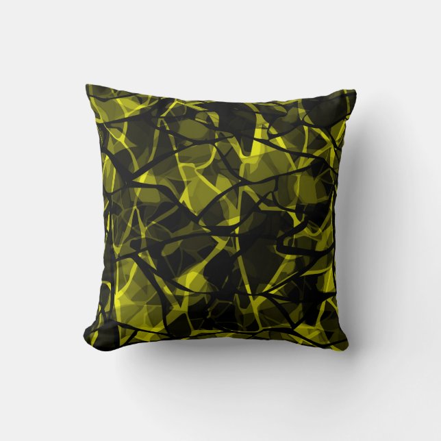Seamless liquid wavy abstract black green marble g cushion (Front)