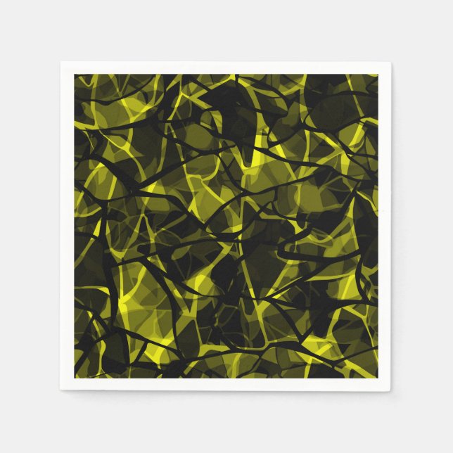 Seamless liquid wavy abstract black green marble g napkin (Front)