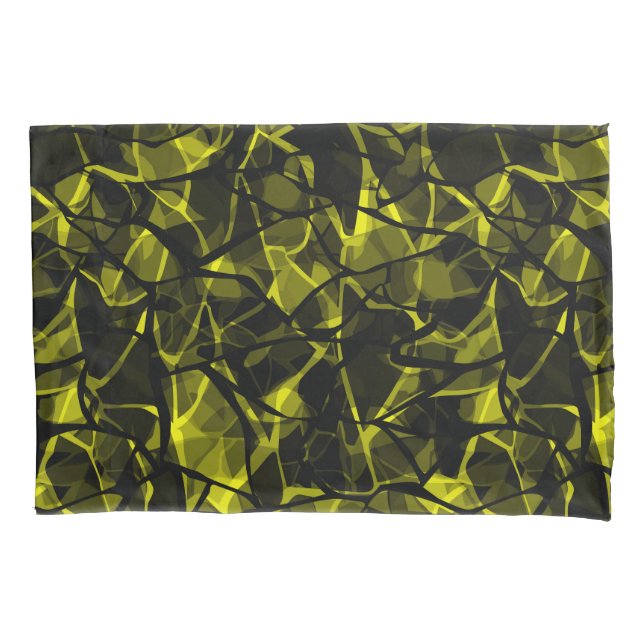 Seamless liquid wavy abstract black green marble g pillowcase (Front)