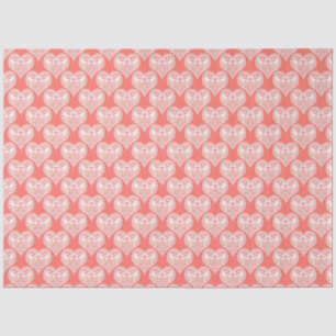 Seamless love Valentines Day white lacy lace heart Tissue Paper