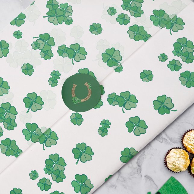 Seamless Lucky Four-Leaf Clover Pattern Tissue Paper (Creator Uploaded)