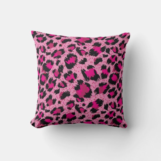 Seamless luxury pink leopard pattern. cushion (Front)
