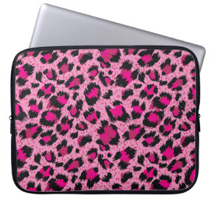 Seamless luxury pink leopard pattern. laptop sleeve