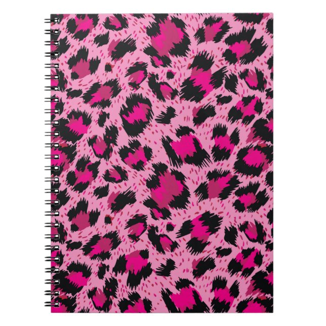 Seamless luxury pink leopard pattern. notebook (Front)