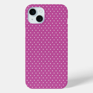 Seamless magenta background polka dot pattern iPhone 15 mini case