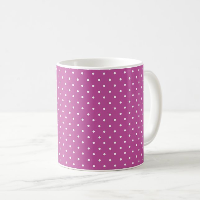 Seamless magenta background polka dot pattern coffee mug (Front Right)