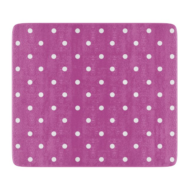 Seamless magenta background polka dot pattern cutting board (Front)