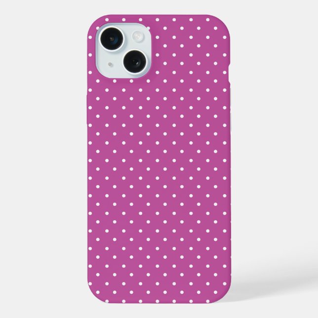 Seamless magenta background polka dot pattern iPhone case (Back)