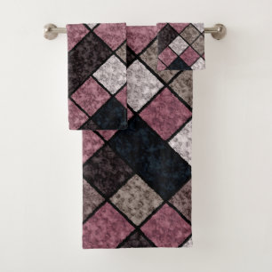 Seamless marble granite stone tile pattern bath towel set