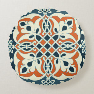 Seamless medallion Vintage multi color pattern Round Cushion