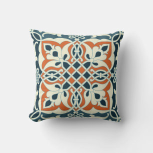 Seamless medallion Vintage multi colour pattern Cushion