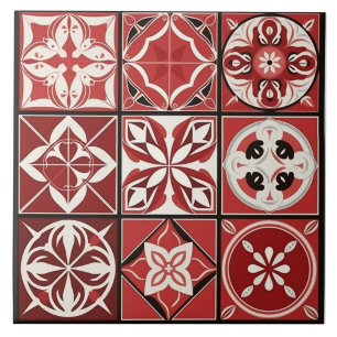 Seamless Mediterranean Ceramic Tile: 9 Mini Tiles