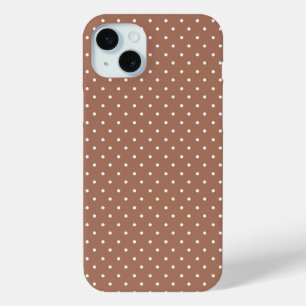 Seamless medium brown polka dot pattern iPhone 15 mini case