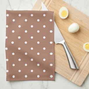 Seamless medium brown polka dot  pattern tea towel