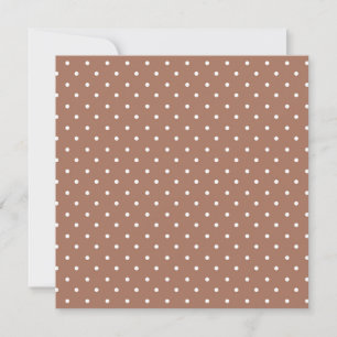 Seamless medium brown polka dot  pattern thank you card