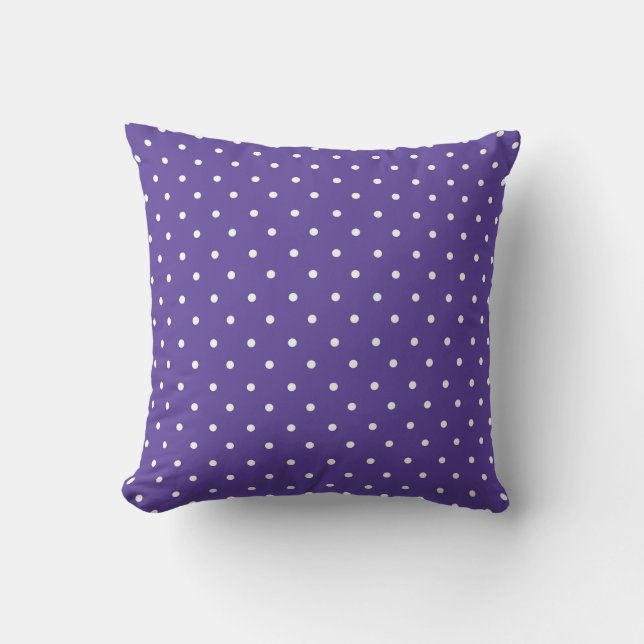 Seamless  medium purple polka dot pattern cushion (Front)