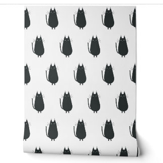 Seamless minimalist vector pattern of funny black wallpaper