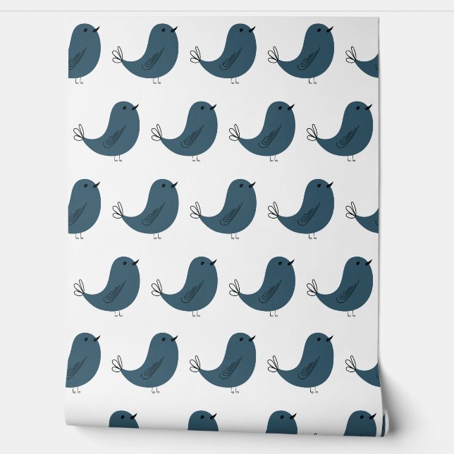 Seamless minimalist vector pattern of funny blue b wallpaper (Unrolling)