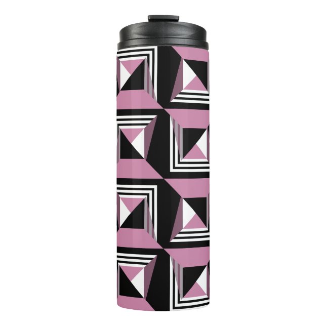 Seamless modern squares pattern thermal tumbler (Front)