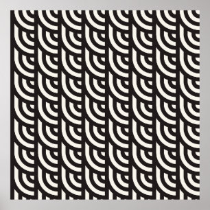 Seamless monochrome geometric pattern. Abstract st Poster