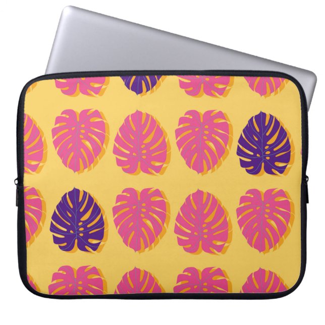 Seamless Monstera Hawaiian tropical plant design i Laptop Sleeve (Front)