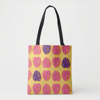 Seamless Monstera Hawaiian tropical plant design i Tote Bag