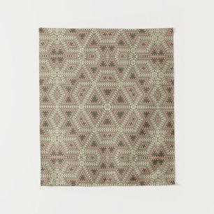 Seamless mosaic abstract kaleidoscope beige triang tapestry