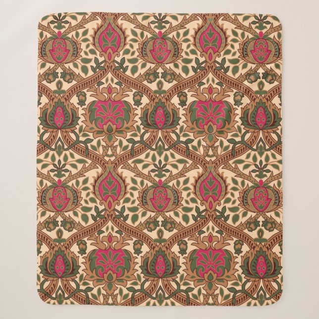 seamless mughal motif bunch  pattern background    sherpa blanket (Front)