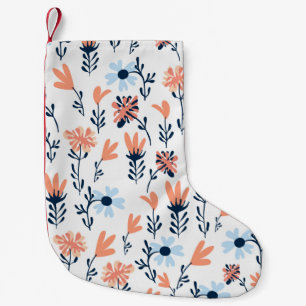Seamless natural floral pattern, abstract flowers  small christmas stocking