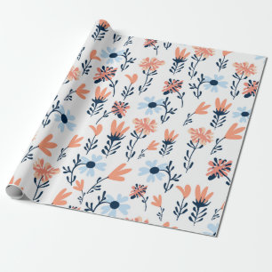 Seamless natural floral pattern, abstract flowers wrapping paper