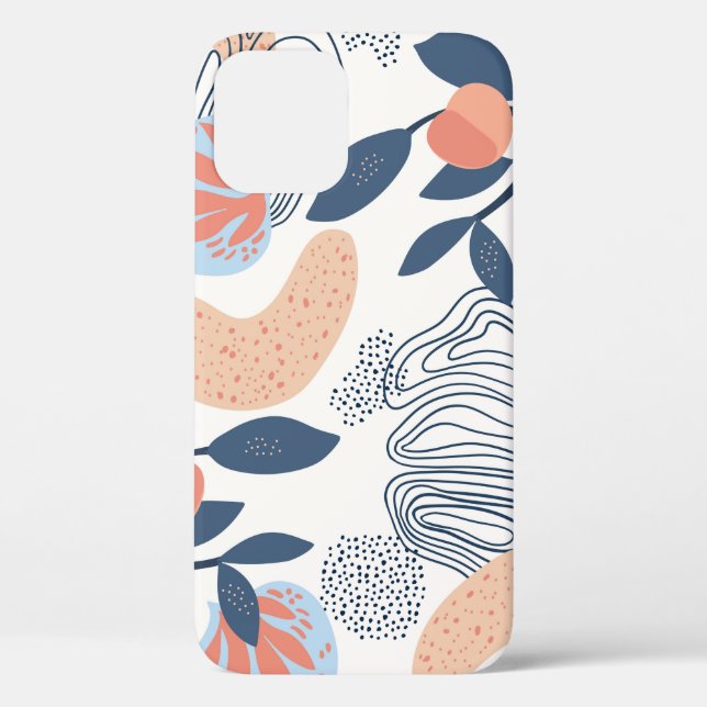 Seamless nature pattern. Abstract shapes, fruits a Case-Mate iPhone Case (Back)