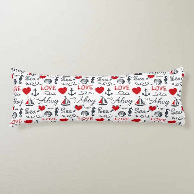 Seamless nautical pattern body cushion (Front)