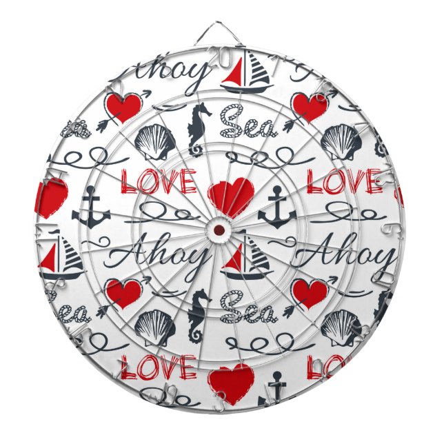 Seamless nautical pattern dartboard (Front)