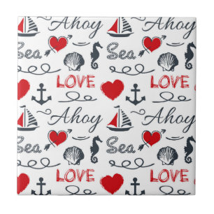 Seamless nautical pattern tile
