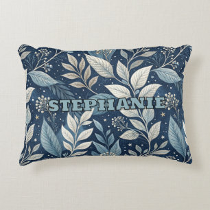 Seamless Night Garden Botanical Pattern Decorative Cushion