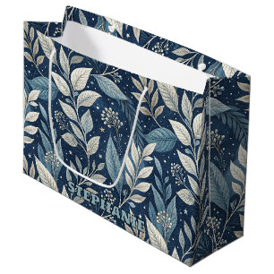 Seamless Night Garden Botanical Pattern Large Gift Bag