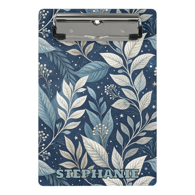 Seamless Night Garden Botanical Pattern Mini Clipboard (Front)