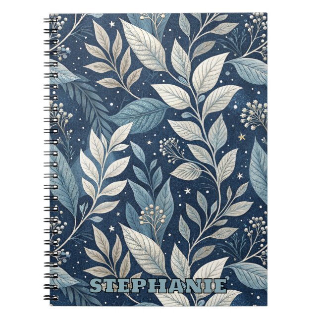 Seamless Night Garden Botanical Pattern Notebook (Front)