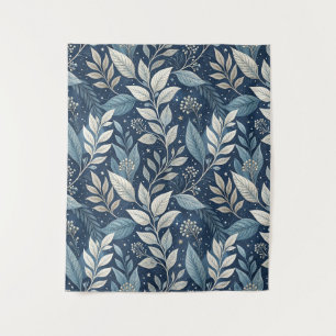 Seamless Night Garden Botanical Pattern Tapestry