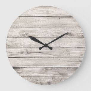 Seamless Old Wood: Textured Wall Background Large Clock
