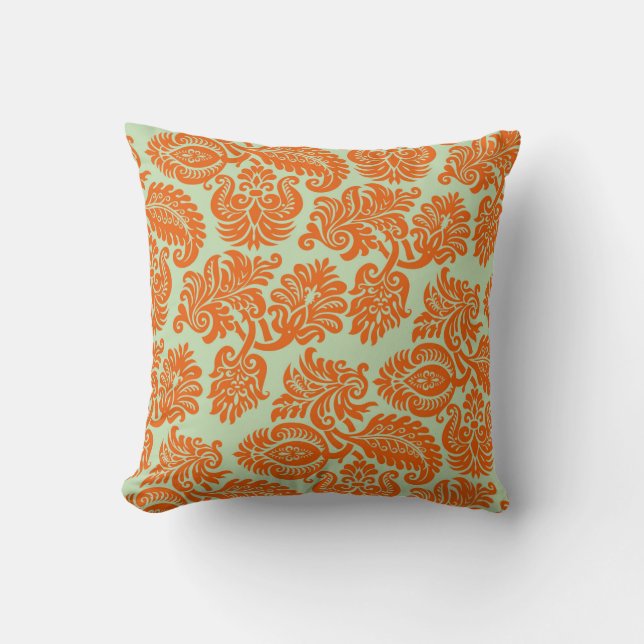 Seamless orange background texture cushion (Front)