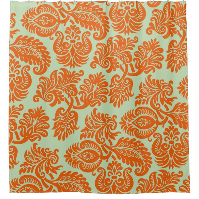 Seamless orange background texture shower curtain (Front)