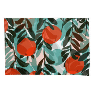 Seamless Orange Fruit Garden Print Pillowcase