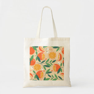 Seamless orange pattern, abstract vintage art. tote bag