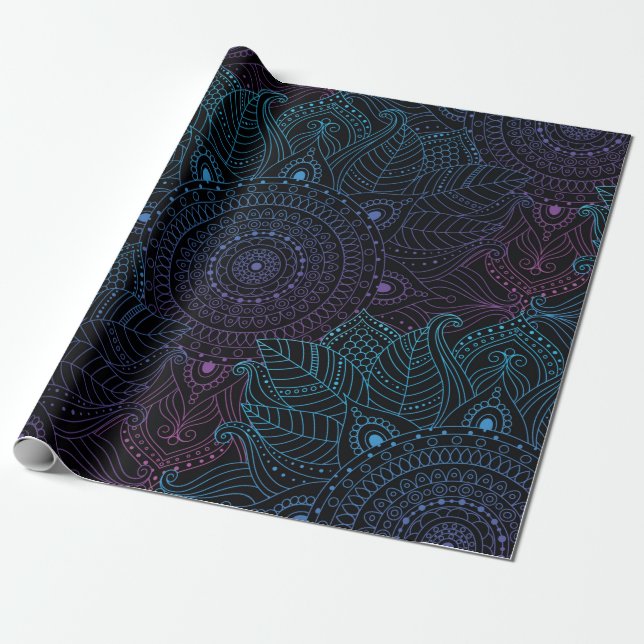 Seamless oriental arabesque pattern. Laced decorat Wrapping Paper (Unrolled)