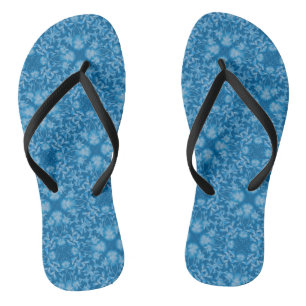 Seamless ornamental blue floral flowers decor deco jandals