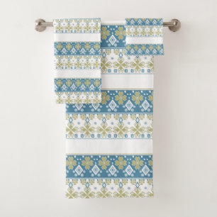 Seamless ornamental decor ornate folk 2020 New Yea Bath Towel Set