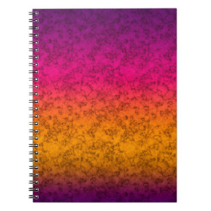 Seamless ornamental marble gradient pink purple ye notebook